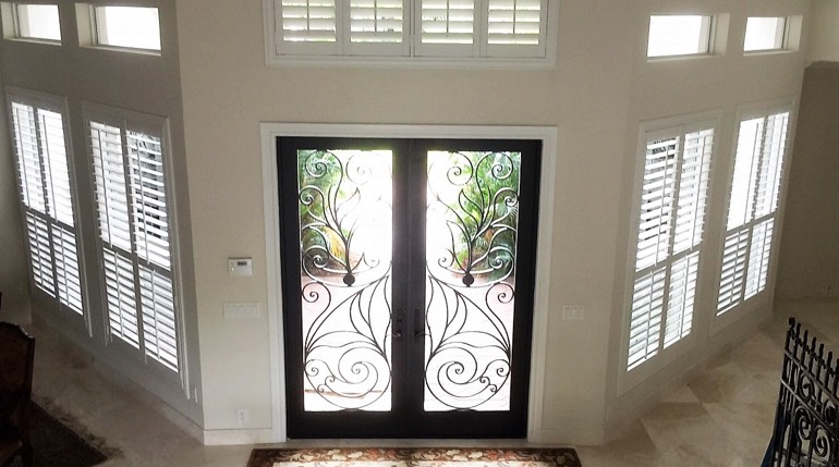 Orlando foyer with glass doors and interior shutters